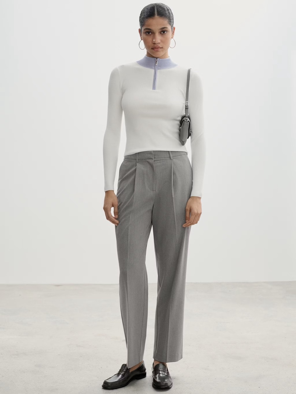 Mango White zip-neck jumper NWT - Picture 3 of 6